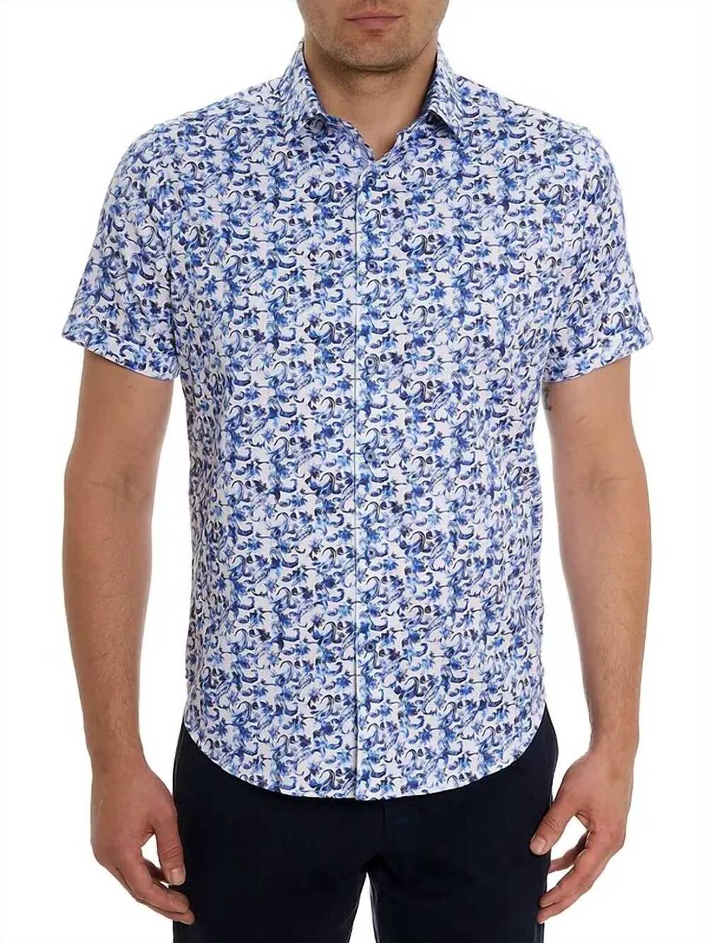 NEW ROBERT GRAHAM kaanapali shirt in blue